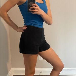 Black high-waisted shorts